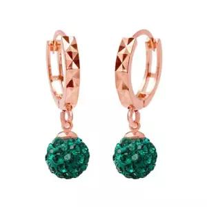 [메리그린] 14K 골드핀 탄생석 컬러 미러볼 에메랄드 귀걸이