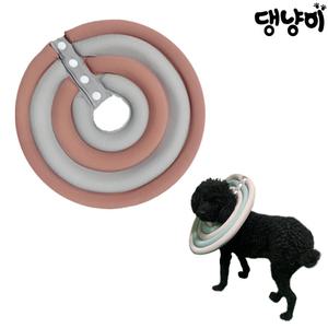 댕냥이 강아지 고양이 초경량 우주선 원형넥카라(M) 파스텔 핑크