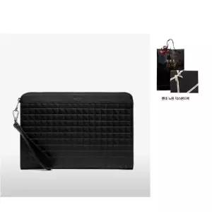 [롯데백화점]닥스 액세서리 [선물포장] 블랙 그리드 패턴 클러치백 DBBA3E269. BK