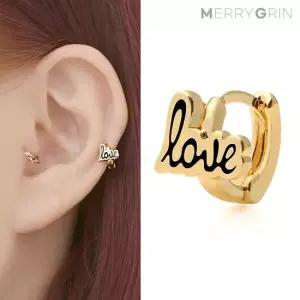 [메리그린] 14K 골드핀 러브 링 피어싱 한쪽판매
