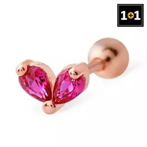 [메리그린] 14K 골드핀 하트리본 피어싱 한쪽판매 1+1