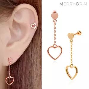 [메리그린] 14K 골드핀 하트어택 피어싱 한쪽판매 2종 택1
