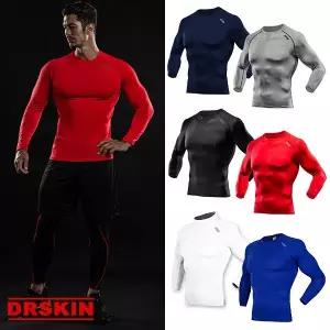 [DRSKIN] 남성 기능성 컴프레션 긴팔 티셔츠 언더레이어 스포츠 웨어 라운드넥