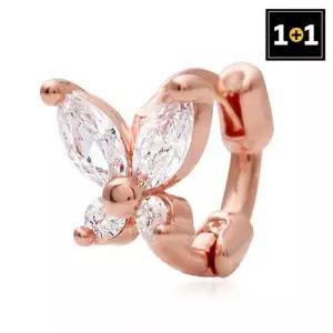 [메리그린] 1+1 14K 나비큐빅 링 피어싱 Gold pin 한쪽