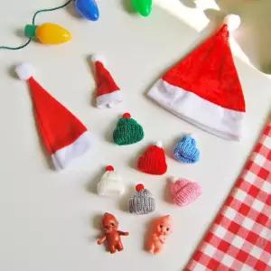 아트박스 올패턴 인형용 미니 산타 뜨개 모자