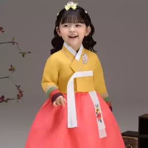 [보리보리/더예한복]QT828-보미색동 여아 아동한복