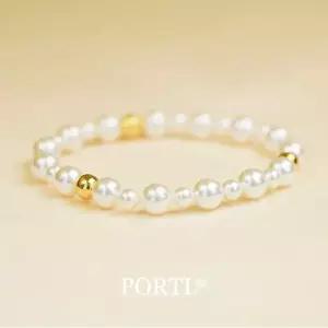 갤러리아 [뽀르띠] 순금 24K 0.9g 볼 팬던트 진주 돌팔찌