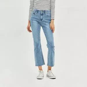 [하프클럽/잠뱅이]여성) 오비안밴드 밑단컷팅 올약워싱 슬림_AM1DNE165-LB