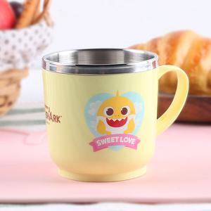 핑크퐁 아기상어 논슬립 스텐 손잡이컵 스텐컵 200ml