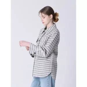 [하프클럽/]핸드메이드 셔츠형 울 체크 재킷