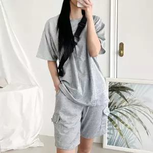 [하프클럽/]여자 W 베이직 카고 반팔 SET ~XL까지 트레이닝세트 반팔 카고 반