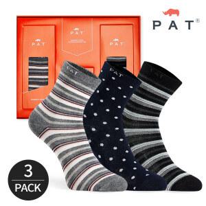 PAT 여성 도트 다링글 중목양말 3족세트