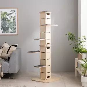 무한확장 스퀘어 고양이 원목 캣타워 GO2080B