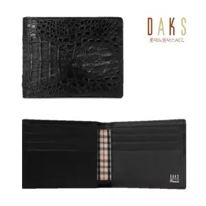[롯데백화점]닥스 액세서리 [선물포장] DBWA3F713BK 블랙 악어가죽 반지갑