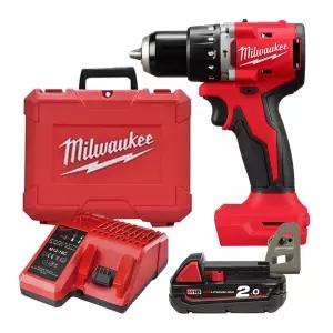 밀워키 M18 BLPDRC-201C 충전 해머드릴 18V 2.0Ah 배터리 1개세트