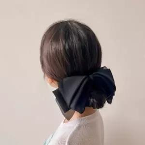 엔젤슈슈쉬폰겹날개러블리헤어핀(블랙)왕리본핀