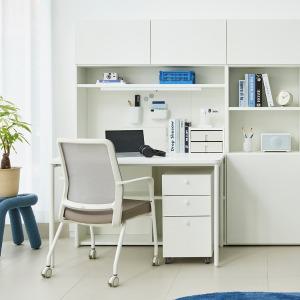 한샘 티오 단독책상세트 5단 120cm (플랩도어,조명)