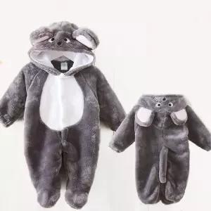 발싸개 따뜻 극세사 동물캐릭터 아기옷 베이비 겨울 우주복 신생아 방한복 여아 우주복 남아 긴팔 바디슈트