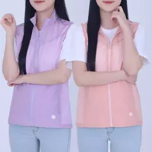 봄 여름 여성 아노락조끼 바스락 베스트 골프 집업 매쉬 나일론 바람막이 조끼