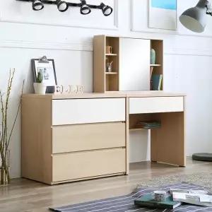 트리플 심플 와이드 3단 서랍장+수납 화장대