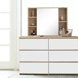 트리플 드레스 1200 빅와이드 3단 서랍장수납거울