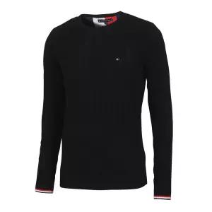 [타미힐피거] 크루넥 케이블 니트 MW0MW13382 블랙