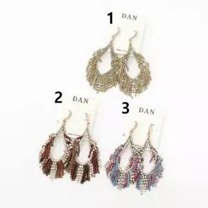 [하프클럽/]여자 3종택1 히피 샹들리에 럭셔리 비즈 귀걸이
