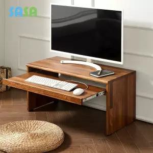 우드픽 멀바우 원목 컴퓨터 좌식책상 800