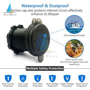 DC 12V-24V QC 3.0 USB 충전기 소켓 전원 콘센트 디지털 전압계 전류계 차량 보트 해양 캠핑카 카라반 바이