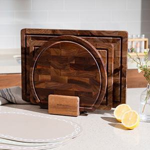 [부가티] 블랙월넛 엔드그레인 도마 풀세트