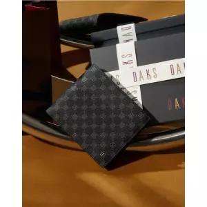 [롯데백화점]닥스 액세서리 [선물포장/쇼핑백동봉] [LOUIS PVC] 블랙 가죽 DD 패턴 반지갑 DBWA3E123BK