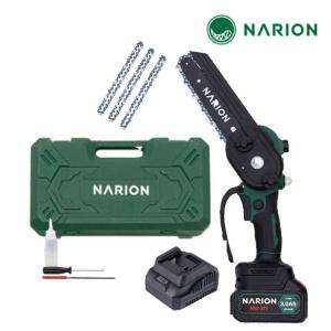 나리온 15cm 무선 전기톱 풀세트 NJ-150R 충전 체인톱 전동톱