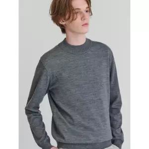 [로가디스] [로가디스] 레귤러 핏 울 혼방 하프 터틀 스웨터 - 그레이 (RY4851P313) (RY4851P313)