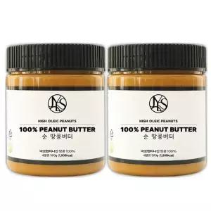 야스티 아르헨티나산 하이올레익 땅콩 100% 국내제조 순 땅콩버터 크리미 300g X 2개 무첨가 100% 피넛버터 잼