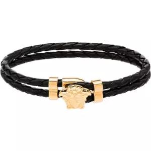 (당일) 24FW  메두사 골드 블랙 가죽 팔찌 DG05579 DMTN D41O