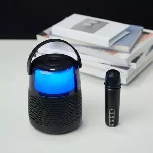 엠피보스 블루투스스피커 올인원 음질좋은 우퍼  LED라이트 고급 무드등 무선마이크포함