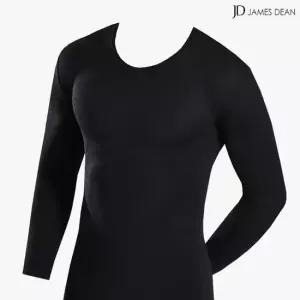 제임스딘 발열내복 남자내복상의 겨울내의 얇은 따뜻한 검정