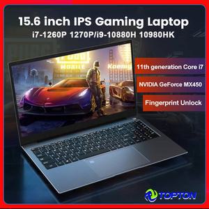 지문인식 컴팩트 초박형 노트 북 15.6 인치 12 세대 i7 i5 게이밍 i9 10880H 1260P 윈도우 11 10 NVMe IPS