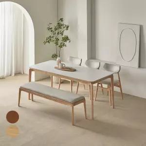 파로마 폴리니 세라믹 원목식탁 벤치 필립B세트 6인용 1800(벤치1+의자3)