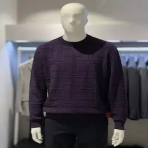 [트루젠] 트루젠 FW 와인 자카드패턴 모크넥 스웨터 남자 반목 니트 티셔츠428818042094-1