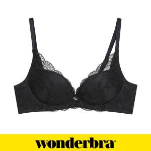 [Wonderbra]원더브라  소프트 레이스 노와이어 브라 블랙