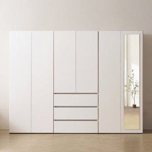 [바로방 가구]이븐 터치 빅수납 거울 옷장 서랍 이불장 장롱 2400세트 드레스룸 시스템장