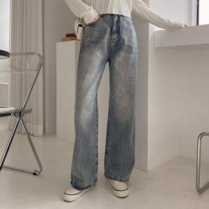 [시크릿라벨] [3단기장/인생핏] 와이드 데님 팬츠