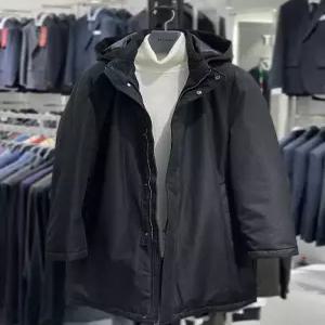 [트루젠][트루젠] 트루젠 블랙 헤링본패턴 구스다운 후드탈부착 패딩 코트 점퍼 428814012054-2 (P00345732