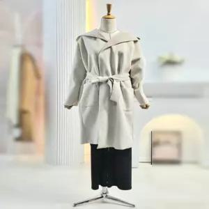 울 혼방 오픈 후드 롱 트 가디건 SSC8CD29GM1