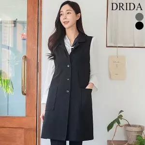 [하프클럽/]엄마옷  여자 롱 정장 조끼 빅사이즈 스판 베스트 봄 가을 50-60대