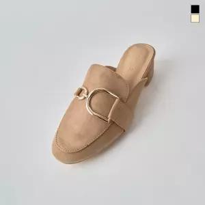 미르바네스슈즈 빅D링 스웨이드 통굽 블로퍼_4cm