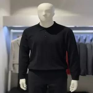 [트루젠] 트루젠 FW 블랙 울블랜드 폴로넥 남자 기본 카라 스웨터 니트 티셔츠 428818031054-1