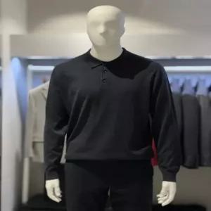 [트루젠] 트루젠 FW 다크그레이 울블랜드 폴로넥 남자 기본 카라 스웨터 니트 티셔츠 428818031016-1