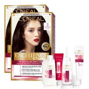 로레알파리 엑셀랑스 크림 염색제 3호 소프트블랙 × 2개
